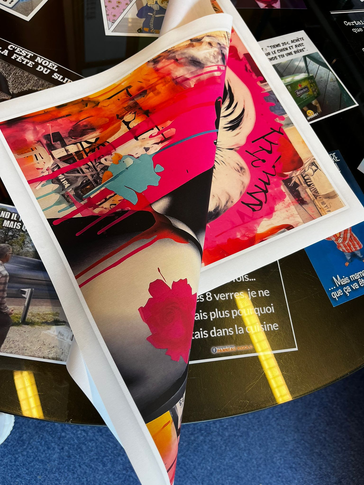 Impression textile pliée